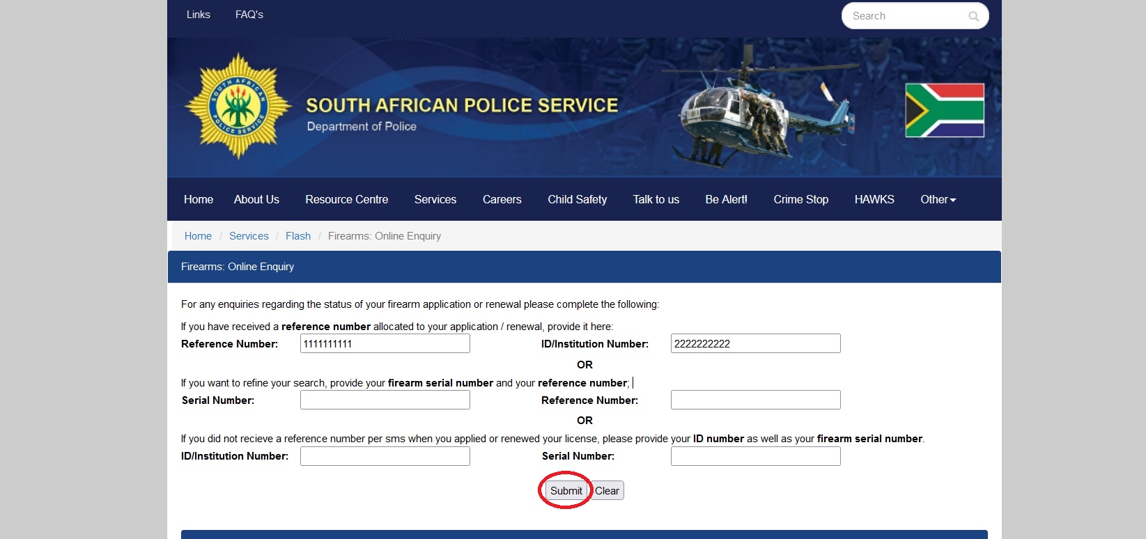 saps-firearms-online-enquiry-south-african-police-service-south